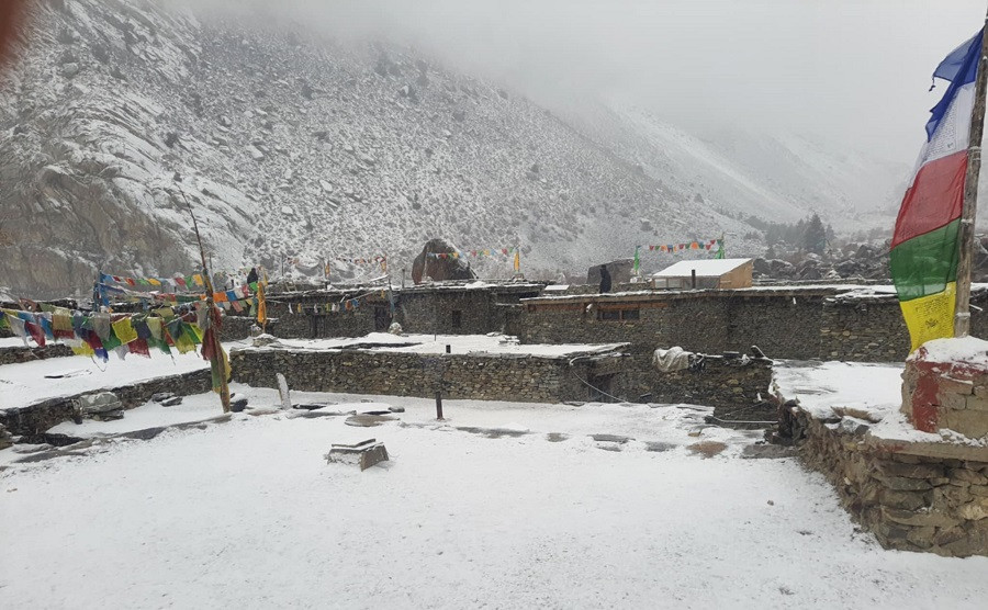 हुम्लाको उत्तरी क्षेत्र लिमी लगायतका उच्च क्षेत्रमा हिमपात
