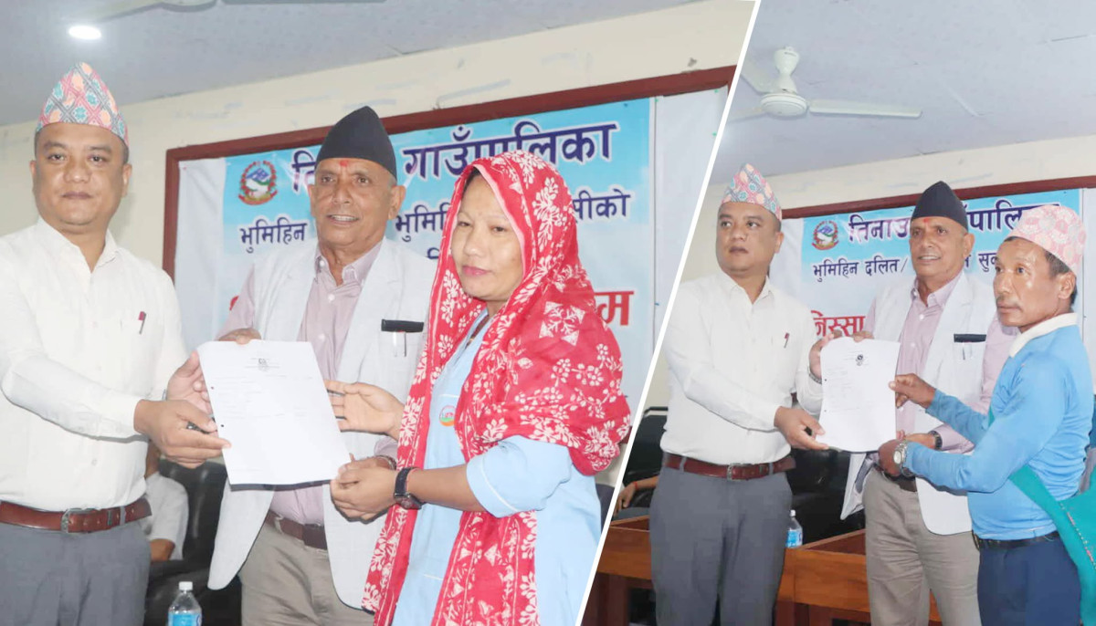पाल्पाका भूमिहीन सुकुम्बासीलाई निस्सा वितरण