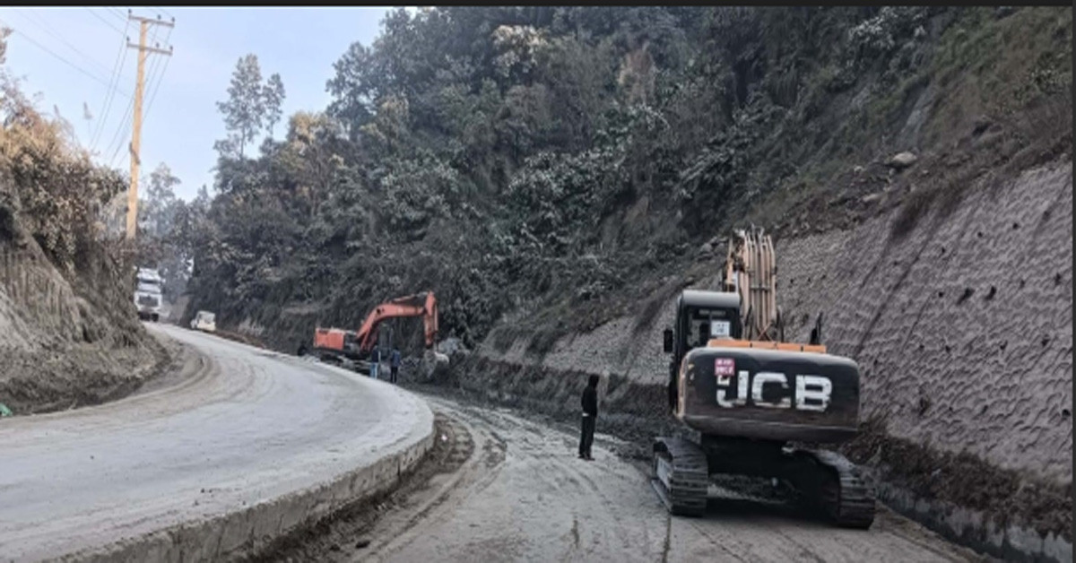 दाउन्नेमा एकतर्फी ढलान सडक निर्माण सम्पन्न