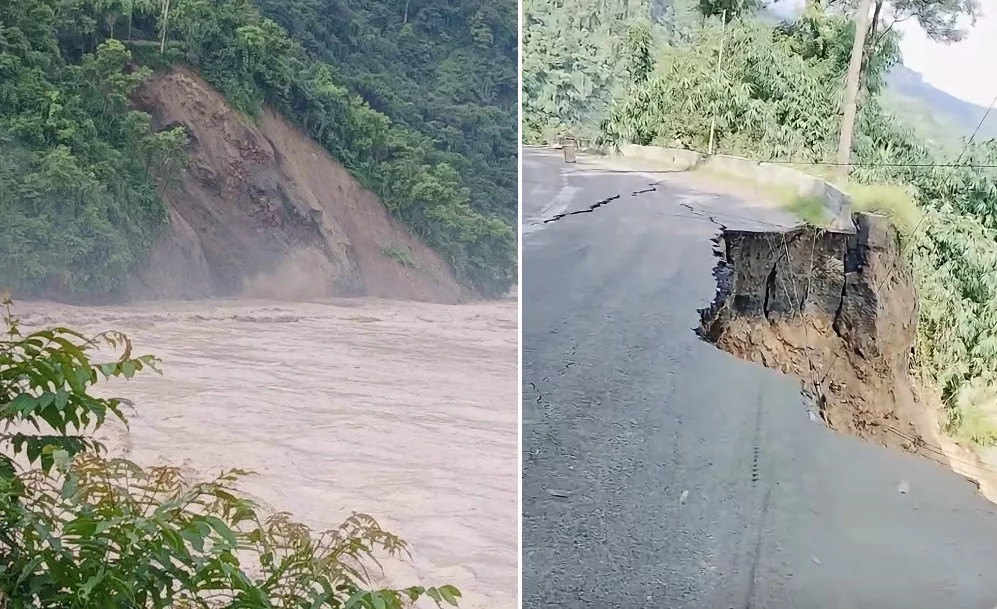 कृष्णभीरमा पहिरो, पृथ्वी राजमार्गको दुवैतर्फ यातायात अवरुद्ध